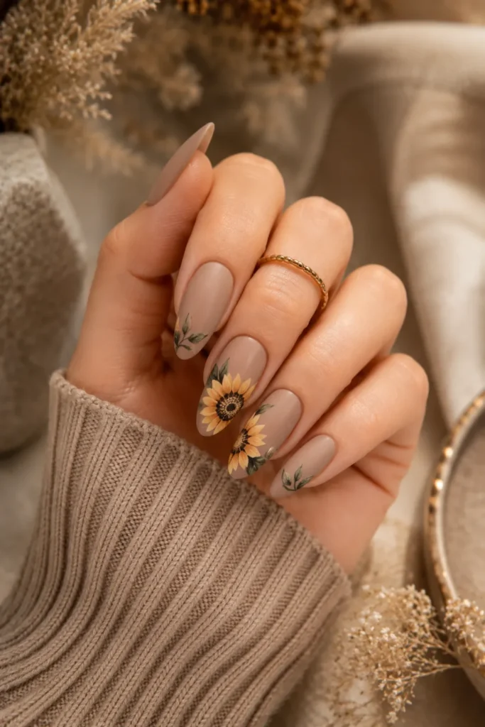 Sunflower Nail Designs