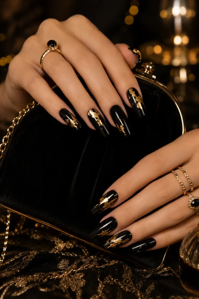 Gold Prom Nails