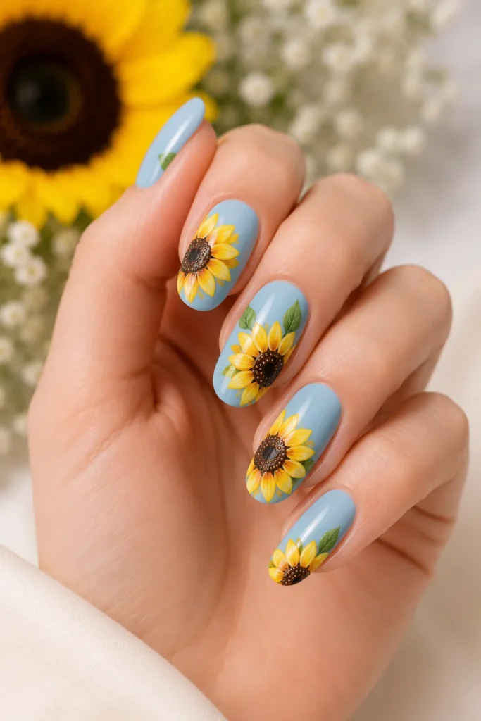 Sunflower Nail Art