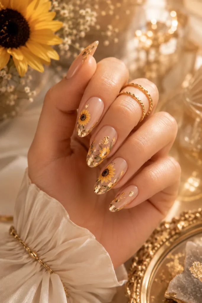 Sunflower Nail Designs