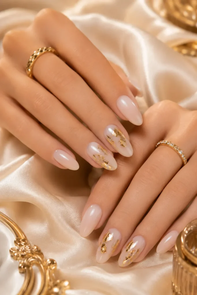 Gold Prom Nails