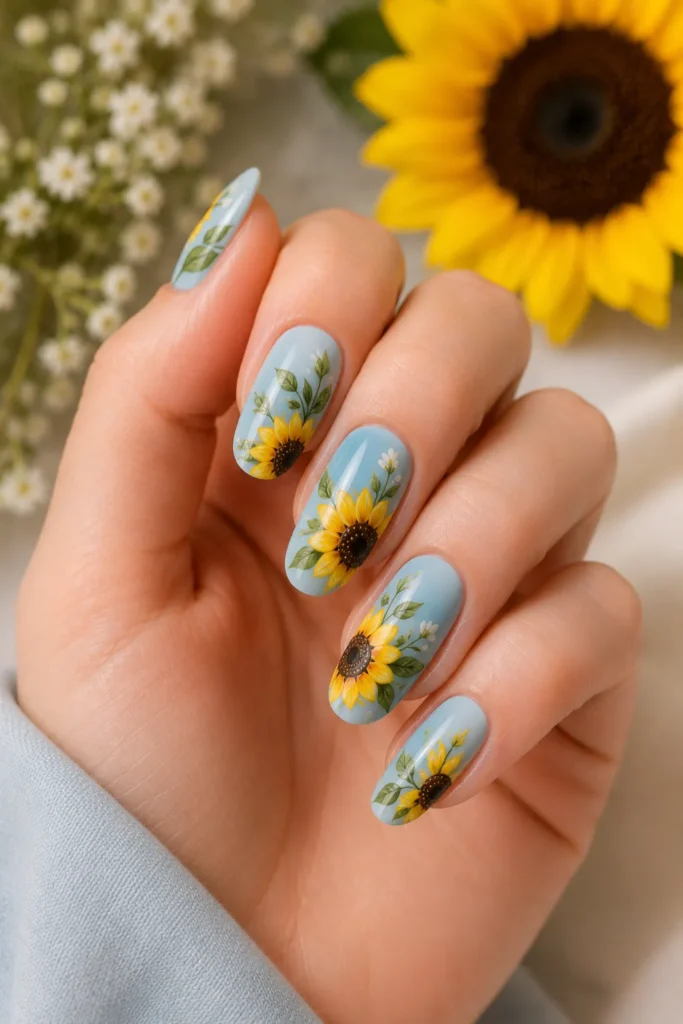 Sunflower Nail Art