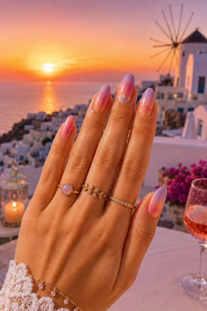 Greece Vacation Nails