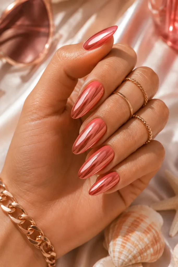 Stunning Coral Nails