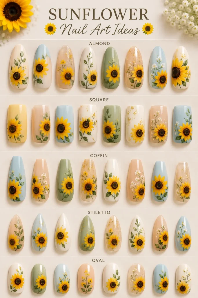 Sunflower Nail Art
