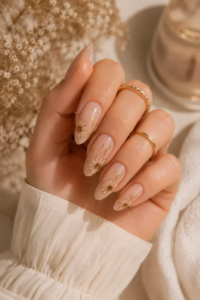 Sunflower Nail Designs