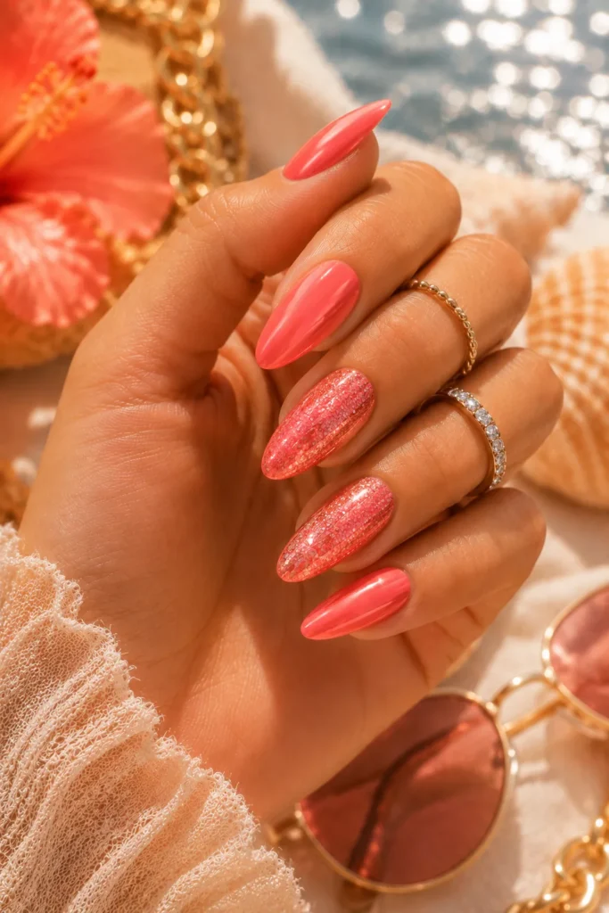 Stunning Coral Nails