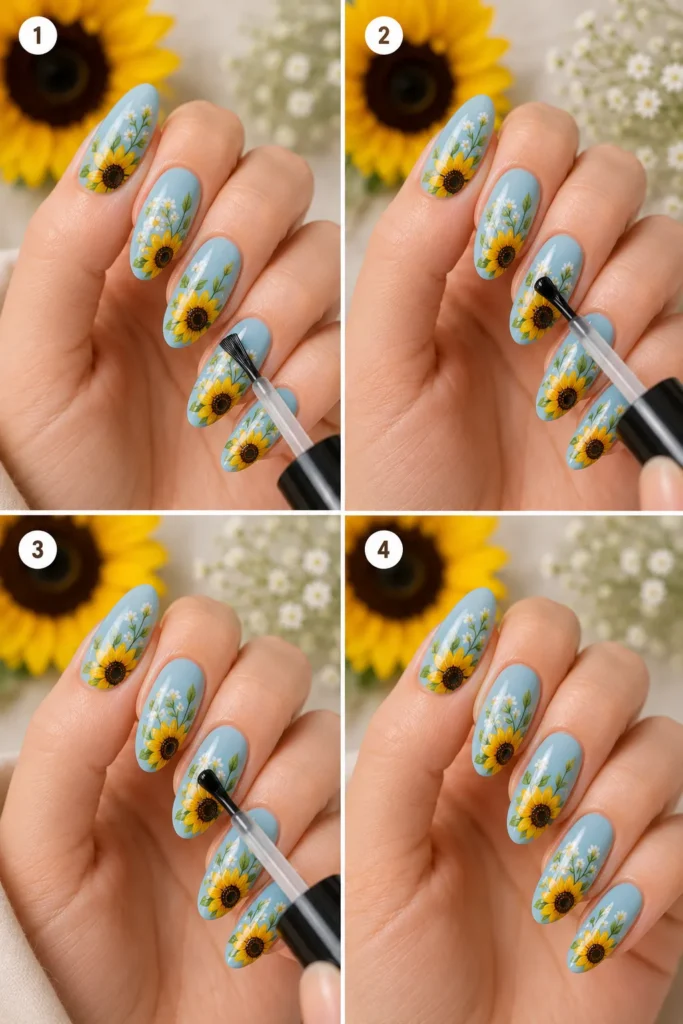 Sunflower Nail Art