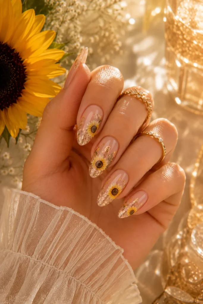 Sunflower Nail Designs