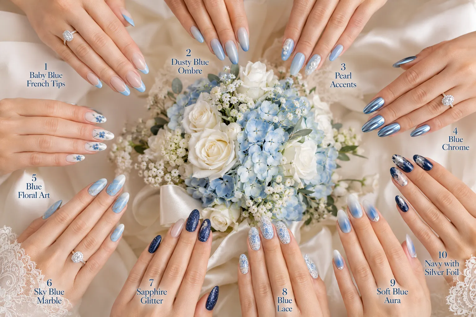 Blue Wedding Nails