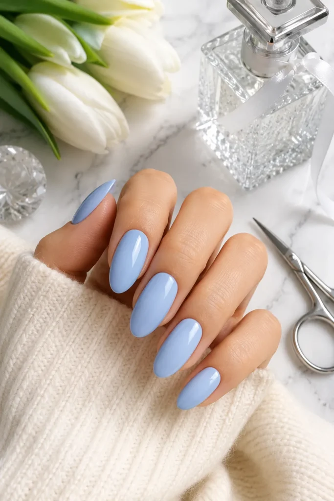 Icy Blue Nails