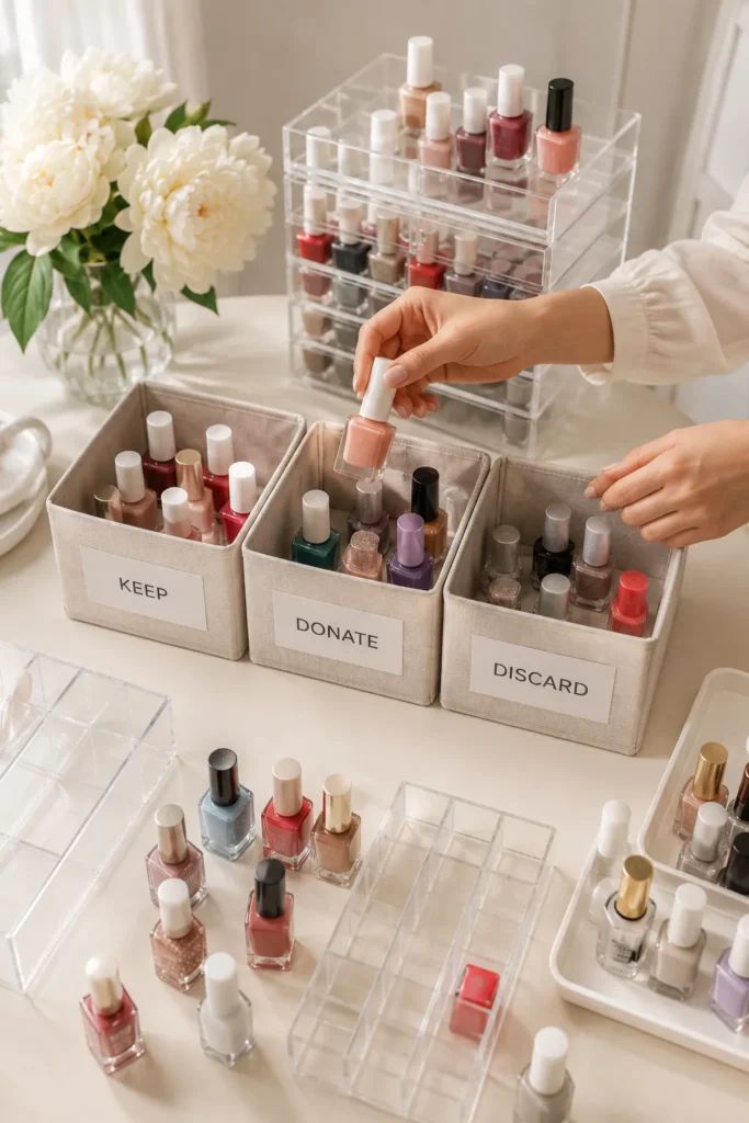 Organizing nail polish