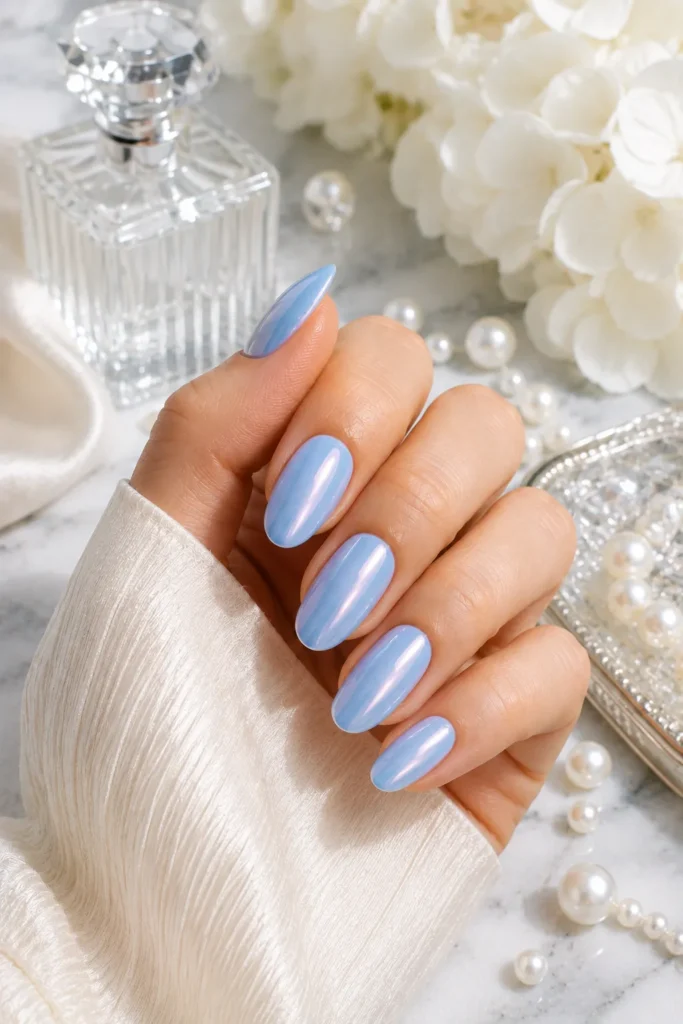 Icy Blue Nails