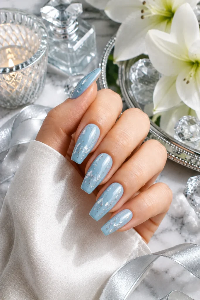 Icy Blue Nails