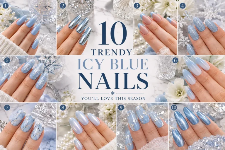 Icy Blue Nails