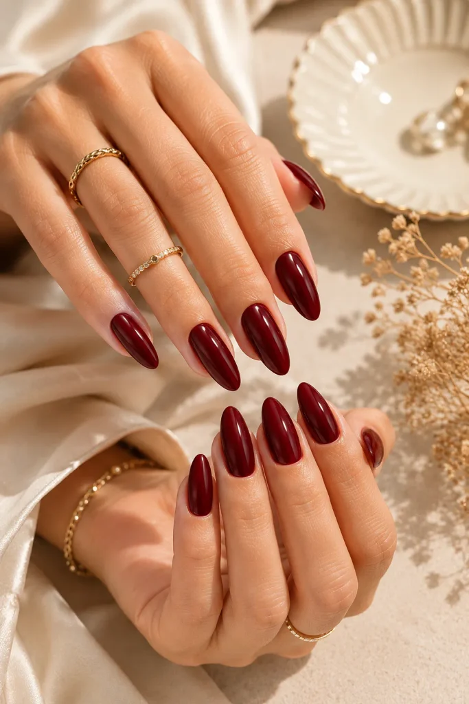 Dark Red Nails