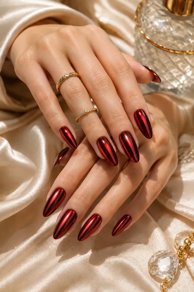 Dark Red Nails