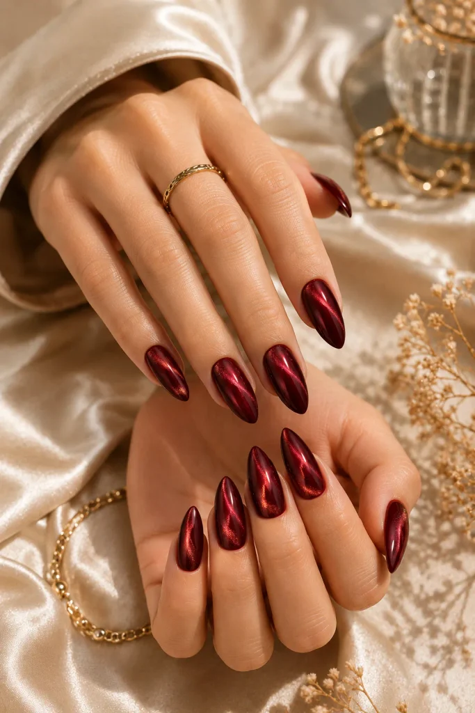 Dark Red Nails