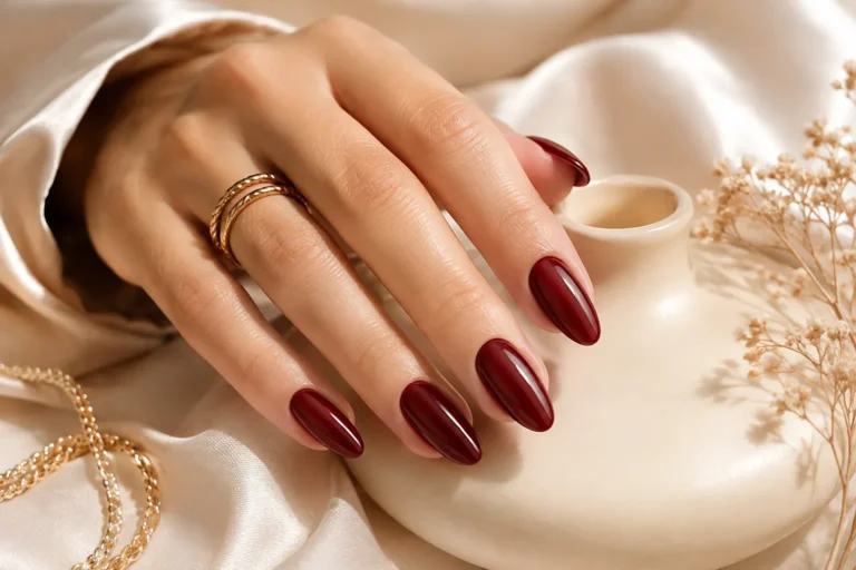 Dark Red Nails